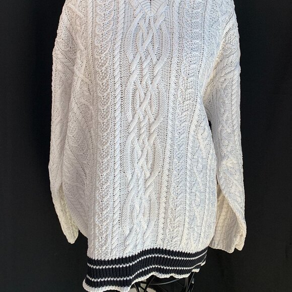 SOLD - DKNY Jeans Baggy V-Neck Sweater: Size M - Picture 2 of 12